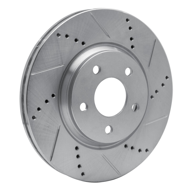 Chevrolet HHR Brake Rotor (1) - Front Right - R1 Concepts - Drilled & Slotted - Silver - `04-`12
